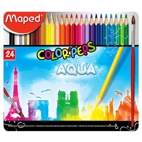 마패드 컬러펩스 수채 색연필(틴) 24색