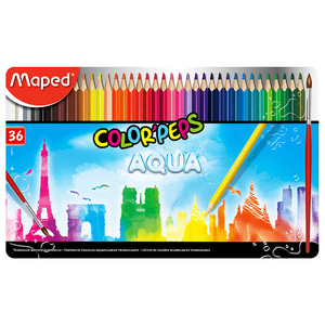 인하 마패드 컬러펩스 수채 색연필(틴) 36색 (836017)