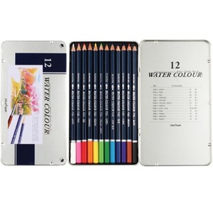 문화 12색 수채색연필 워터칼라 수채화색연필