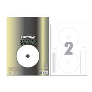 폼텍 CL-3642AP CDDVD 미디어용 라벨 2칸 컬러레이저 CD DVD라벨 라벨지 100매