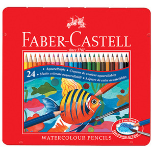 파버카스텔 수채 24색 색연필(틴케이스) 115930